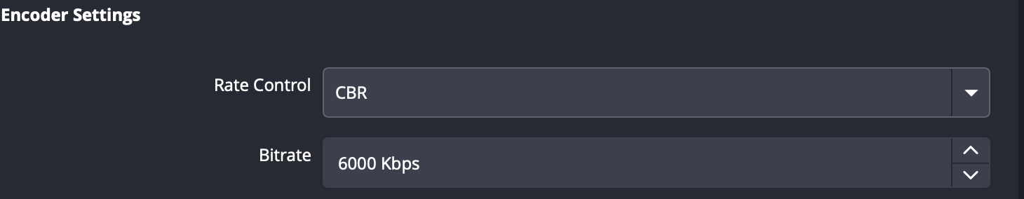 set video bitrate on OBS