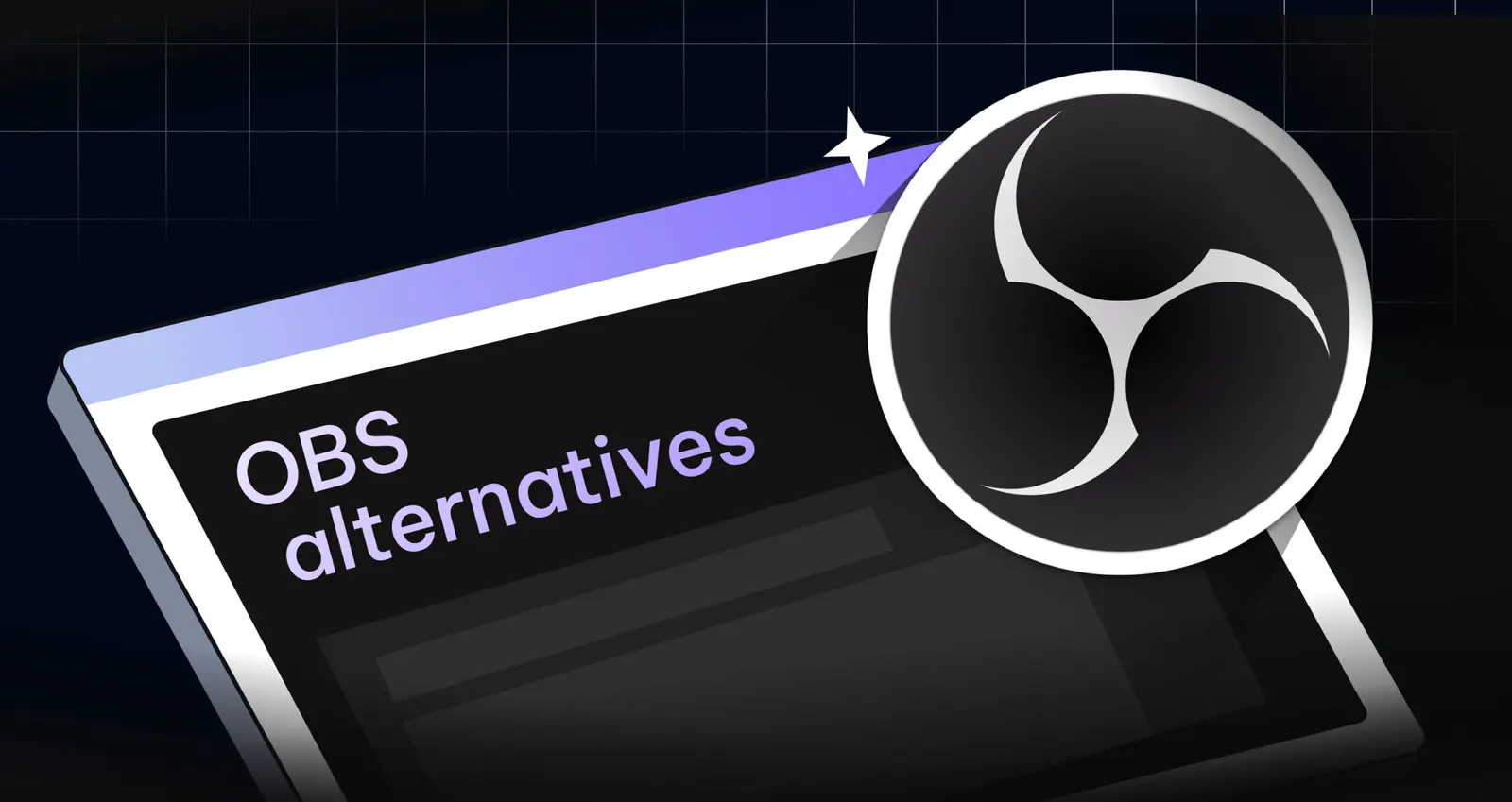 A image that contains the logo of OBS studio and text that says OBS alternatives