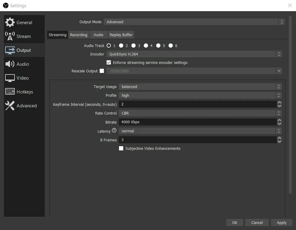 OBS Settings